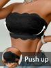Ультратонкий Кружевной Бюстгальтер без Бретелек Push Up Нижнее Белье Сексуальное Кружевное Белье с Красивой Спинкой