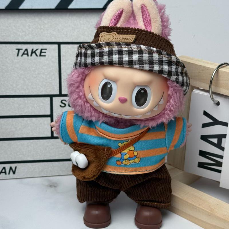Labubu Doll Clothes: Skirt Suit for 17CM Plush or Vinyl, Fits One, Two, and Three Generations