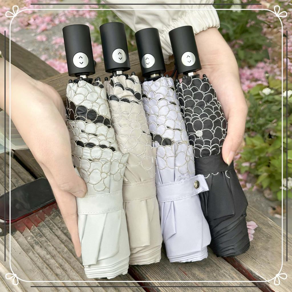 KAKADEN Sun Umbrella for Sunny and Rainy Complete UV Rainy Automatic Opening and Closing Opening and Oz Folding Umbrella for Floral Glass High Density