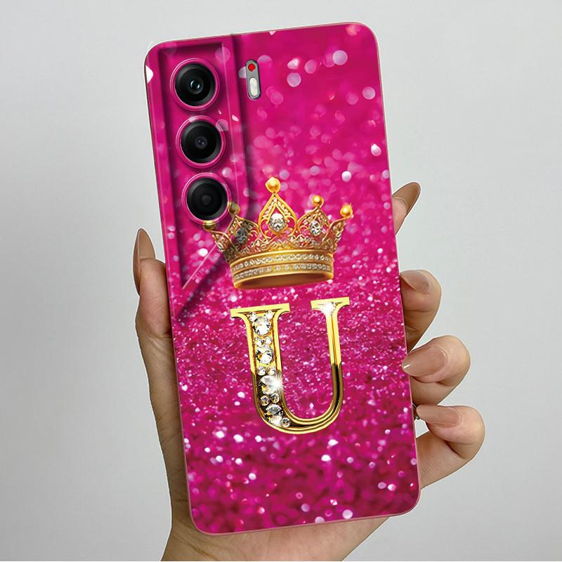 Чехол для Tecno Camon 40 Pro 4G 5G CM6 CM7 Корона Буква Силиконовый Мягкий Чехол для Телефона Для Tecno Camon40 Защита Камеры Задняя Крышка
