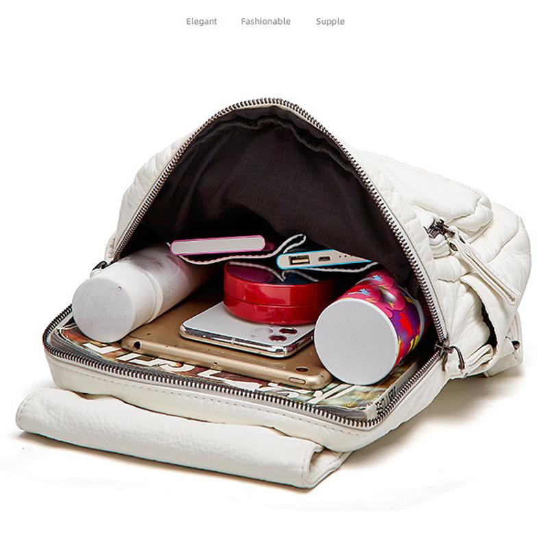 Женский рюкзак, белый кожаный рюкзак, женские маленькие школьные сумки для девочек-подростков, универсальная повседневная дорожная сумка