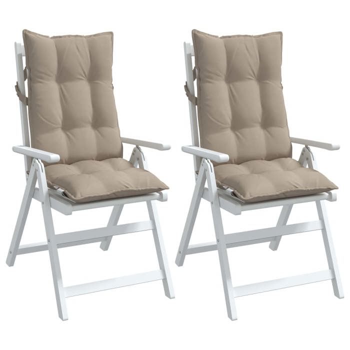 Maison Exclusive - Coussins de chaise à dossier haut lot de 2 taupe tissu oxford