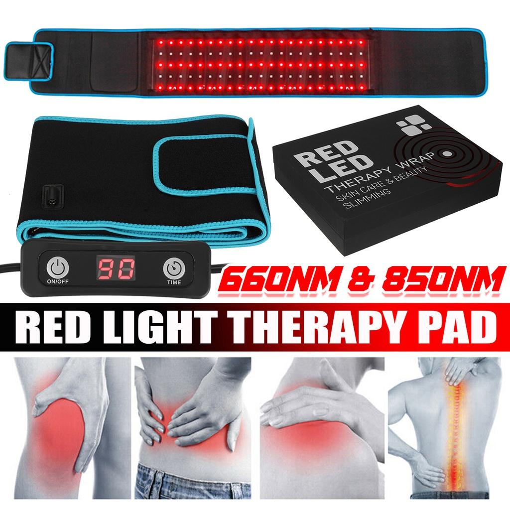 Красный и инфракрасный светодиодный терапевтический пояс 850 нм 660 нм, пояс для облегчения боли в спине, машина для похудения, массажер для талии с подогревом