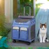 Extra-Large Capacity Breathable Pet Trolley & Backpack: Foldable, Dual-Use Carrier for Outings