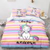 Unicorn Duvet Cover King Queen Cute White Cartoon Animal Bedding Set Children Boys Girl Western Fairy Tale Polyester Quilt Cover