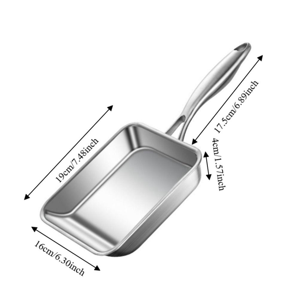 Stainless Steel Japanese Omelette Pan Rectangular Egg Frying Pan Tamagoyaki Pan Cooking