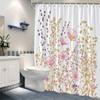 1pc Soft Pastel Floral Shower Curtain, Polyester Fabric, Machine Washable, with Hook, Suitable for Bathroom Decoration