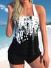 High Quality Design Sexy Women's Bikini Pool Swimsuit Retro Fresh Leaf Print Hanging Neck Strap Swimsuit S-6XL