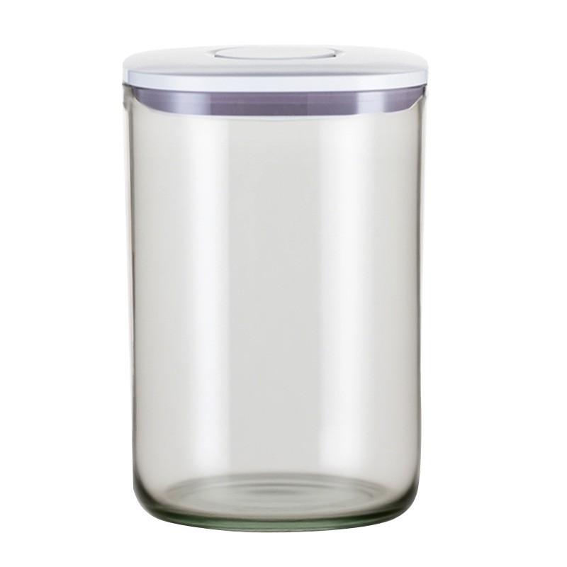 Airtight Press-Top Storage Containers Kitchen Pantry Grains Pet Treats Square Transparent Food Organizer Boxes