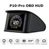 NEW P10 Pro On-board Computer Car HUD OBD2 Display Smart Digital Meter Water Tempe Turbo Pressure Gauges With Russia Language