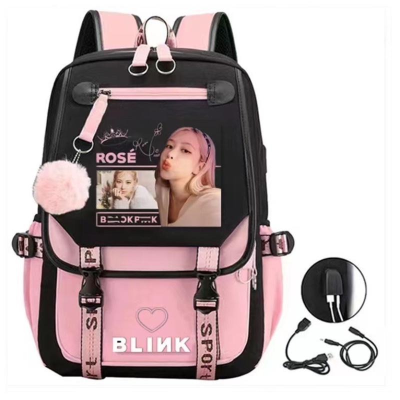 Унисекс Рюкзак в стиле Blackpink Лиса Звездное небо Оксфордская ткань Повседневная Дорожная Сумка