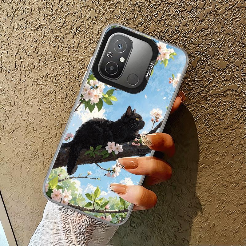 Черный кот Эстетичный узор Ударопрочный чехол для телефона для Xiaomi Poco X7 X6 X5 X3 Pro F7 Ultra M8 Redmi 15C 15 14C 13C 12C 10C 13 12