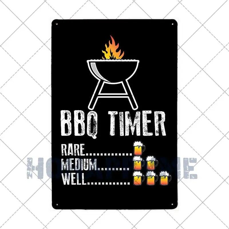 Barbecue Food Hot Dog BBQ Signs Retro Metal Plaque Cafe Bar Pub Signboard Wall Decorative Posters Plate Home Decor 20X30CM