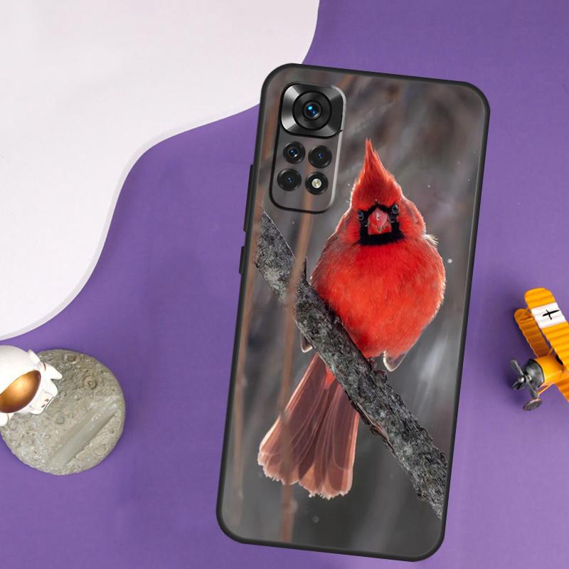 Красный Кардинал Чехол для Птицы Для Xiaomi Redmi Note 13 Pro 14 12 9 10 11 Pro 10S 11S 12S Redmi 10C 13C 14C 12C Обложка