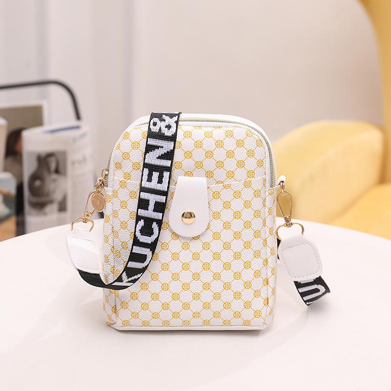 Women's Bag New Pattern Ribbon Crossbody Double-layer Small Square Bag Casual Mobile Phone Bag Printed Small Bag