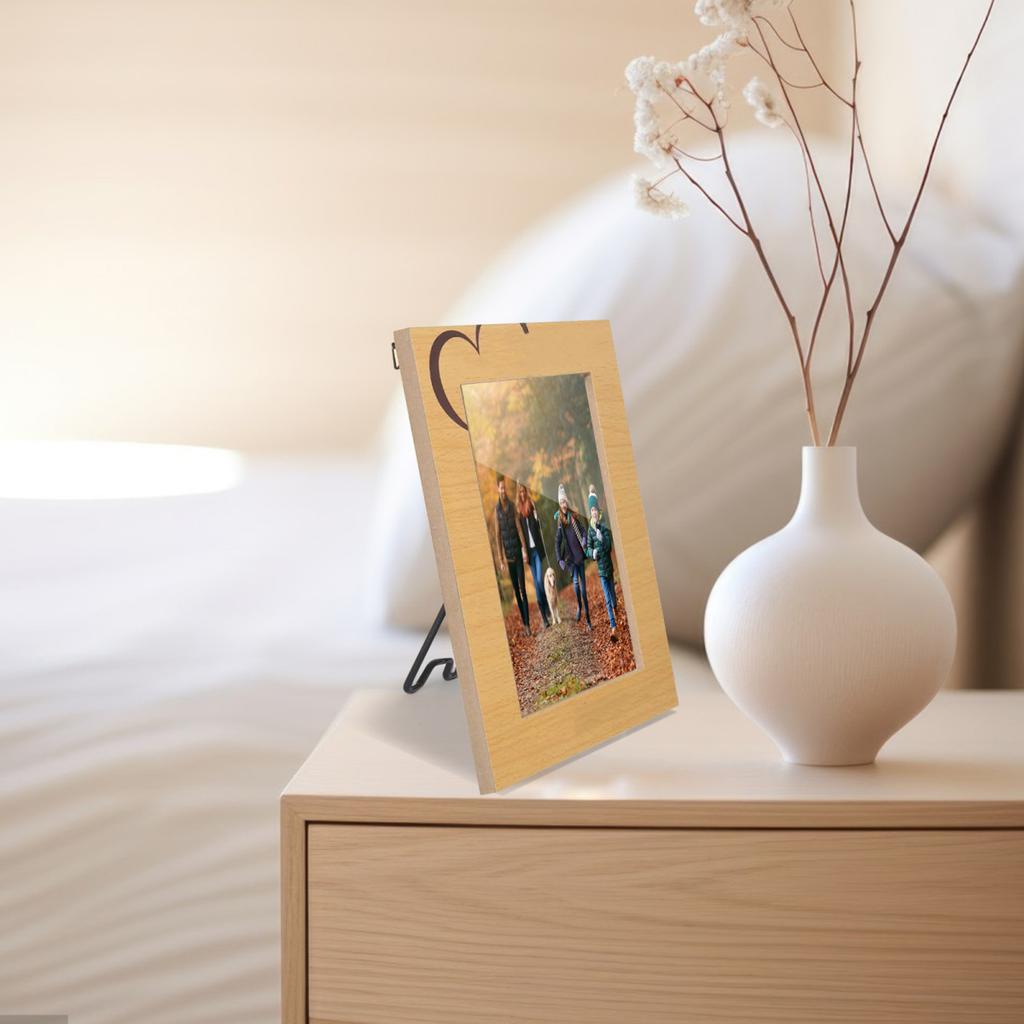 6 Pcs Photo Frame Bracket Metal Picture Frame Bracket Tabletop Photo Frame Support Stand with Self-Adhesive for 5.9-10.2 Inch Picture Frames