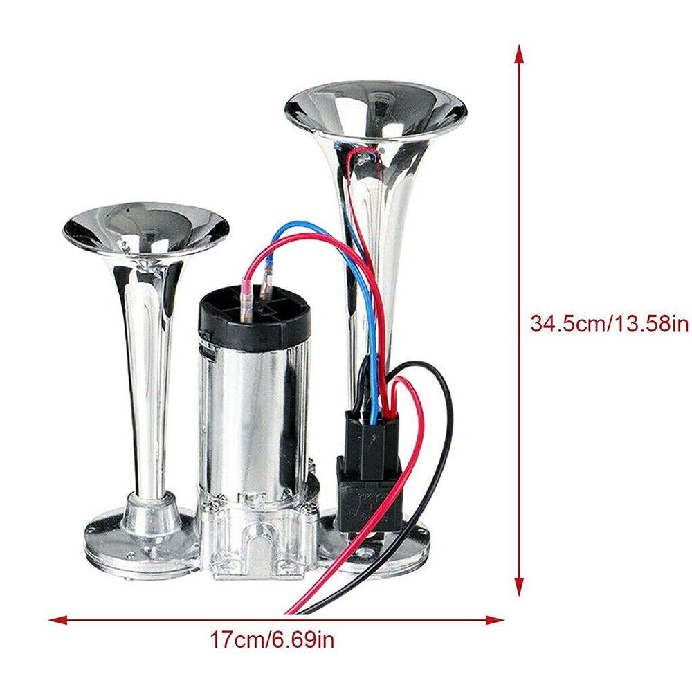 600 дБ 12 В воздушный звуковой сигнал двухтональный двухтональный звуковой сигнал для автомобиля, грузовика, фургона, лодки, поезда, мотоцикла