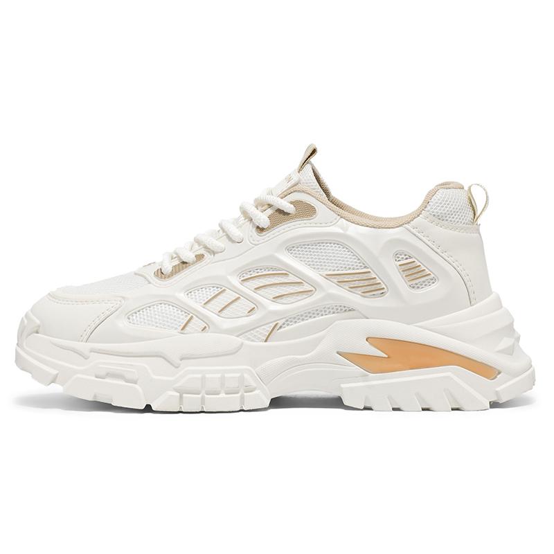 Thick Sole Versatile Clunky Sneaker For Men New Trend Mesh Lace Up Breathable Casual Sports Shoes Increased Soft Soles