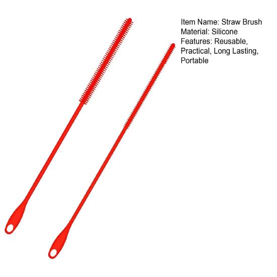 2 шт. силиконовые трубочки-кисточки пищевые без BPA портативные многоразовые гибкие