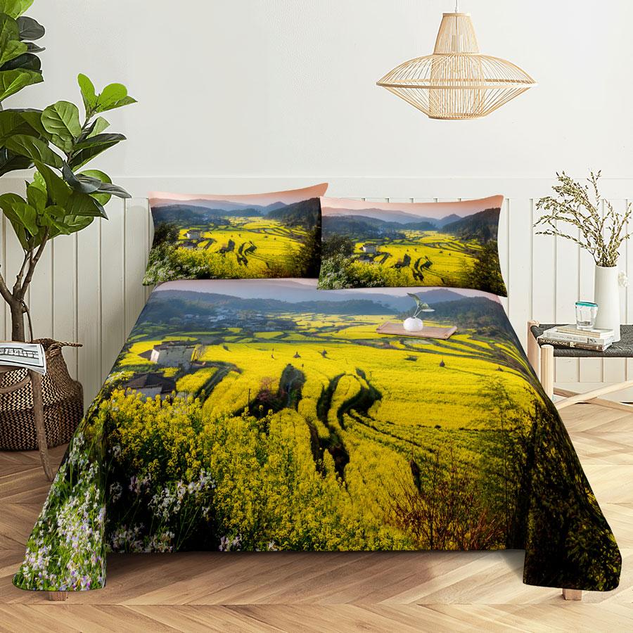 Comforter Scene Bed Sheet And Bedding Linens Queen King Double Size 220X240 Trees For Bedroom Soft Twin Full Single