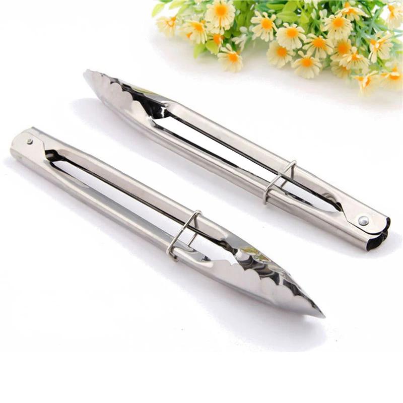 1pcs Stainless Steel Salad Tongs BBQ Kitchen Cooking Food Serving Utensil Tong Kitchen Accessories Tools Restaurant Food Folder