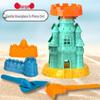 Children's Seaside Sand Toy Set: Castle Molds, Large Shovel, Bucket, Sand Timer & Digging Tools with Cassia Seeds