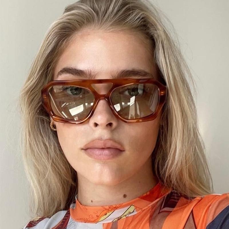 Женские солнцезащитные очки многоугольной формы с двойной переносицей, антибликовые очки от солнца для мужчин, для пеших прогулок, альпинизма, женские