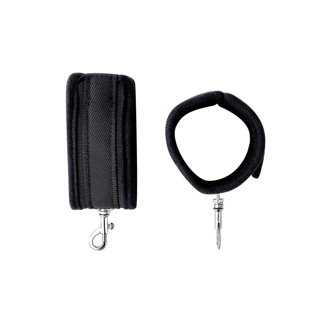 Набор для бондажа с девятью кольцами: Наручники, Ошейник, Поясной ремень, Маска для глаз, Фиксирующие ремни, Губчатый материал.