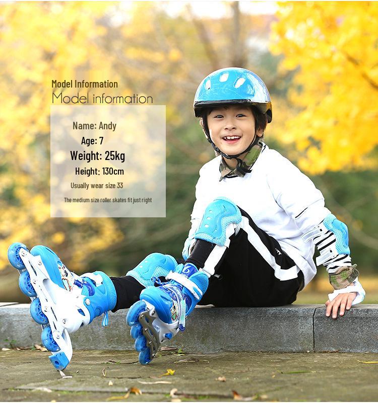 Регулируемые ледовые и роликовые коньки для взрослых и детей с одним светящимся колесом