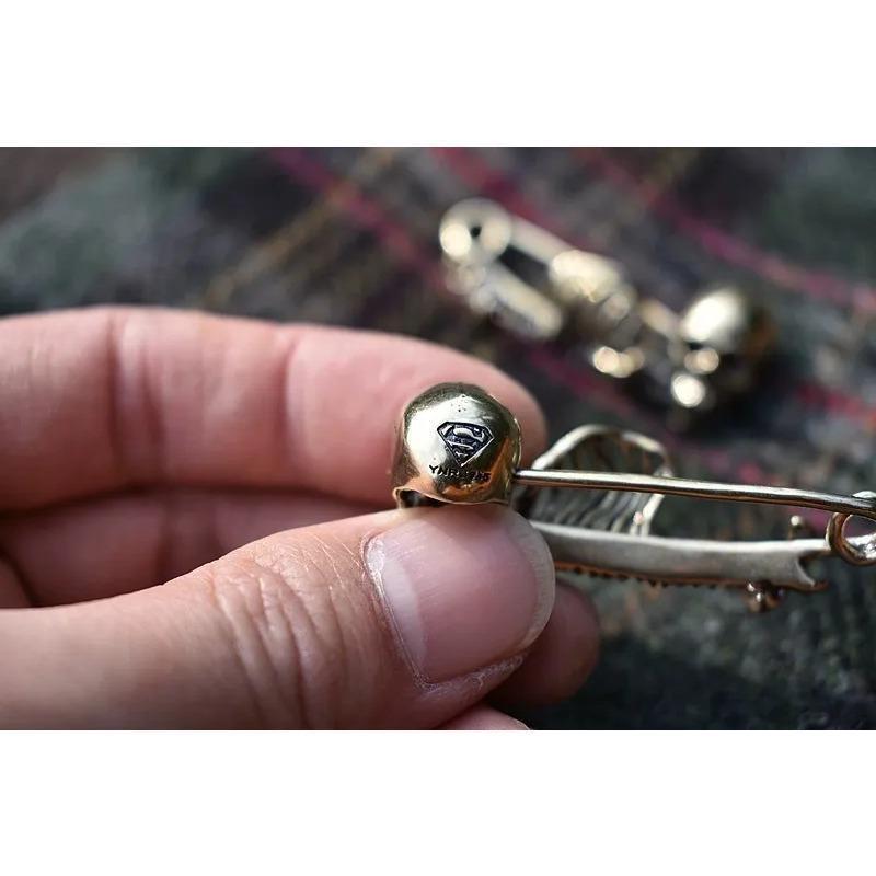 Creative Dark Vintage Skull Safety Brooch Blanket Scarf Sweater Pin Halloween Retro Jewelry Accessories Clothes Decor Goods