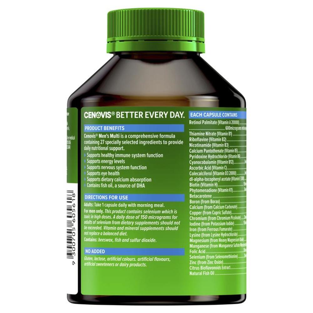 CENOVIS Once Daily Mens Multivitamins & Minerals 100 Capsules Value 6ea