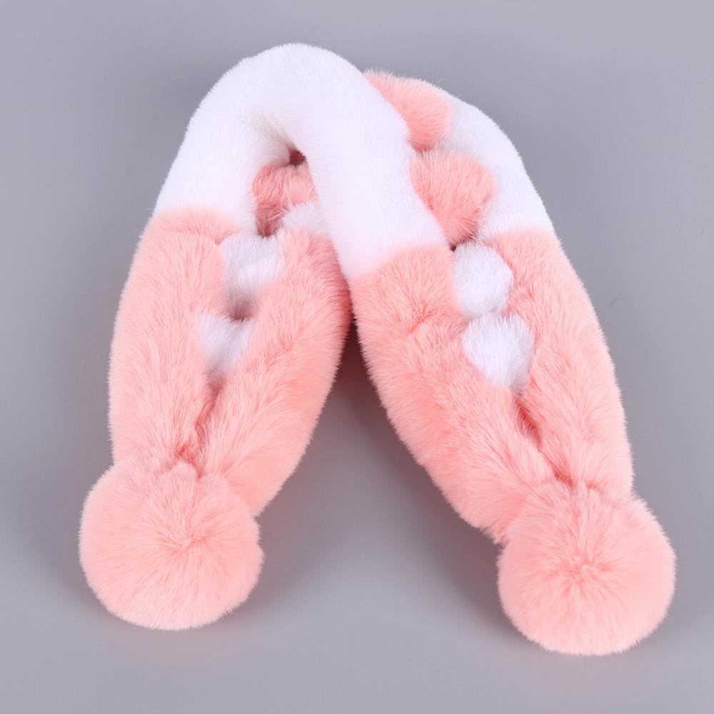 Soft Plush Snood Scarves Women Warm Furry Scarves Thickened Faux Rabbit Fur Scarves Plush Cross Collar Scarf Elegant Warm Collar