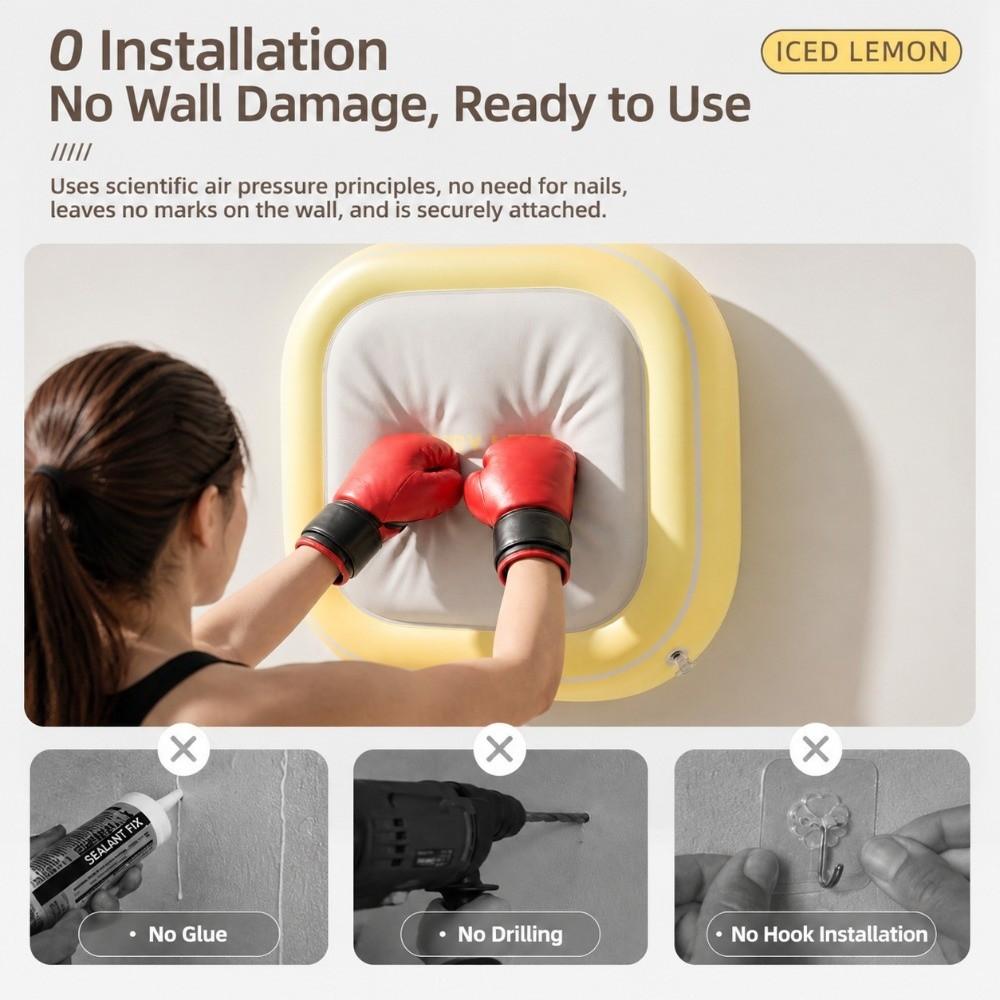 Inflatable Suction Mount Wall Punching Pad No Drill Punching Training Pad Kids Boxing Training
