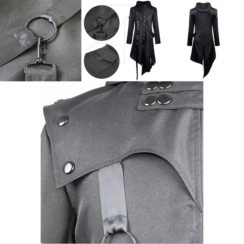 Элегантный готический сюртук с ласточкиным хвостом для мужчин. Идеальный костюм для косплея, униформа на Хэллоуин.