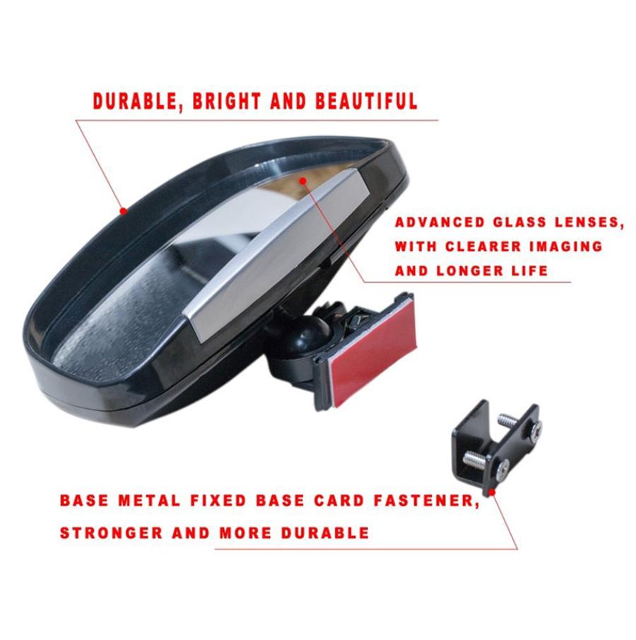 Одна пара широкоугольных регулируемых автомобильных зеркал заднего вида для слепых зон, серебристые