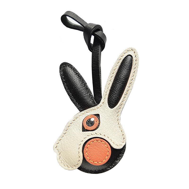 Original Design Rabbit Rabbit Leather Car Key Bag Pendant Handmade Personalized Niche Trendy Girl Key Chain