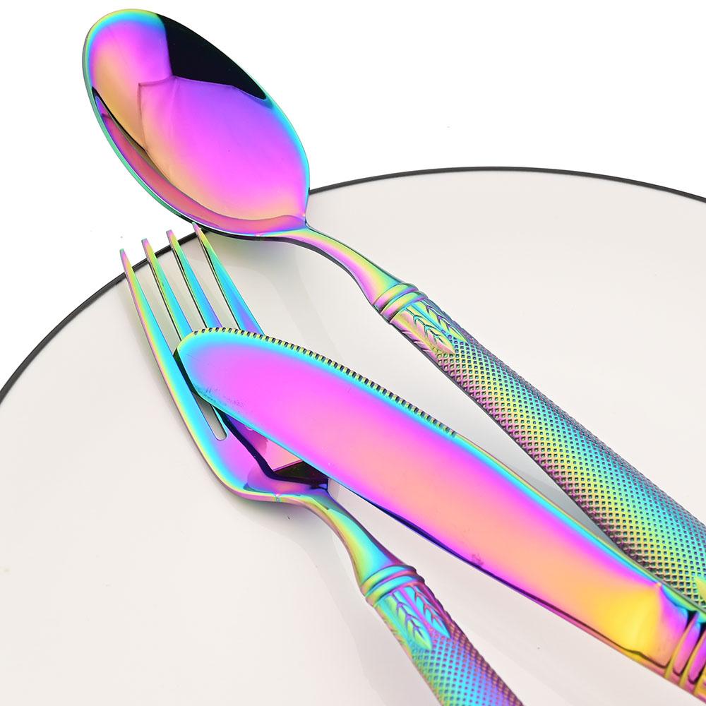 4 шт., набор столовых приборов, золотые колосья пшеницы, столовая посуда из нержавеющей стали 304, нож, вилка, ложка, обеденный набор, столовые приборы в западном стиле