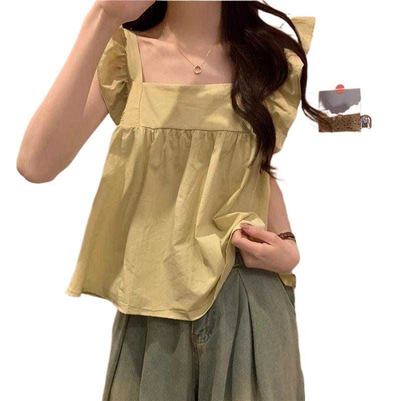Women's Summer Bowknot Cap Sleeve Babydoll Tank Top - Sleeveless Beach Cover for Underarm Coverage