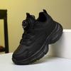 Kids White Black Sneakers School Sports Dance Running Shoes With Rotary Buckle Closure