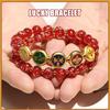 Fashionable Glass Bead Bracelet Inspire by Five Wealth God for Business Professional and Fashion Enthusiasts Wear