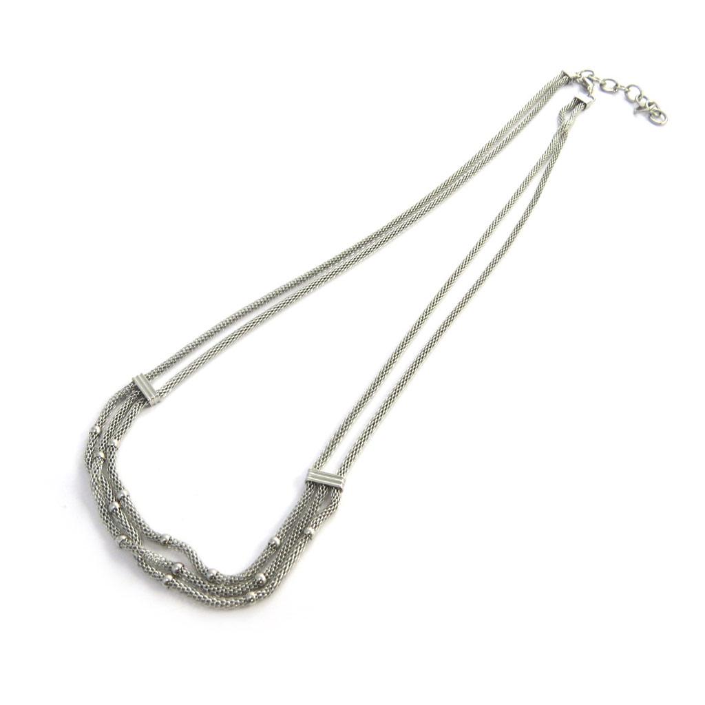 Les Trésors De Lily [N3032] — Серебристо-серое стальное колье «Килиманджаро» (3 ряда)