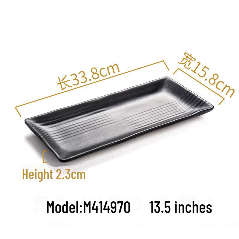 Melamine Black Imitation Porcelain Plate - Versatile Dish for Hot Pot, Barbecue, and Cold Dishes