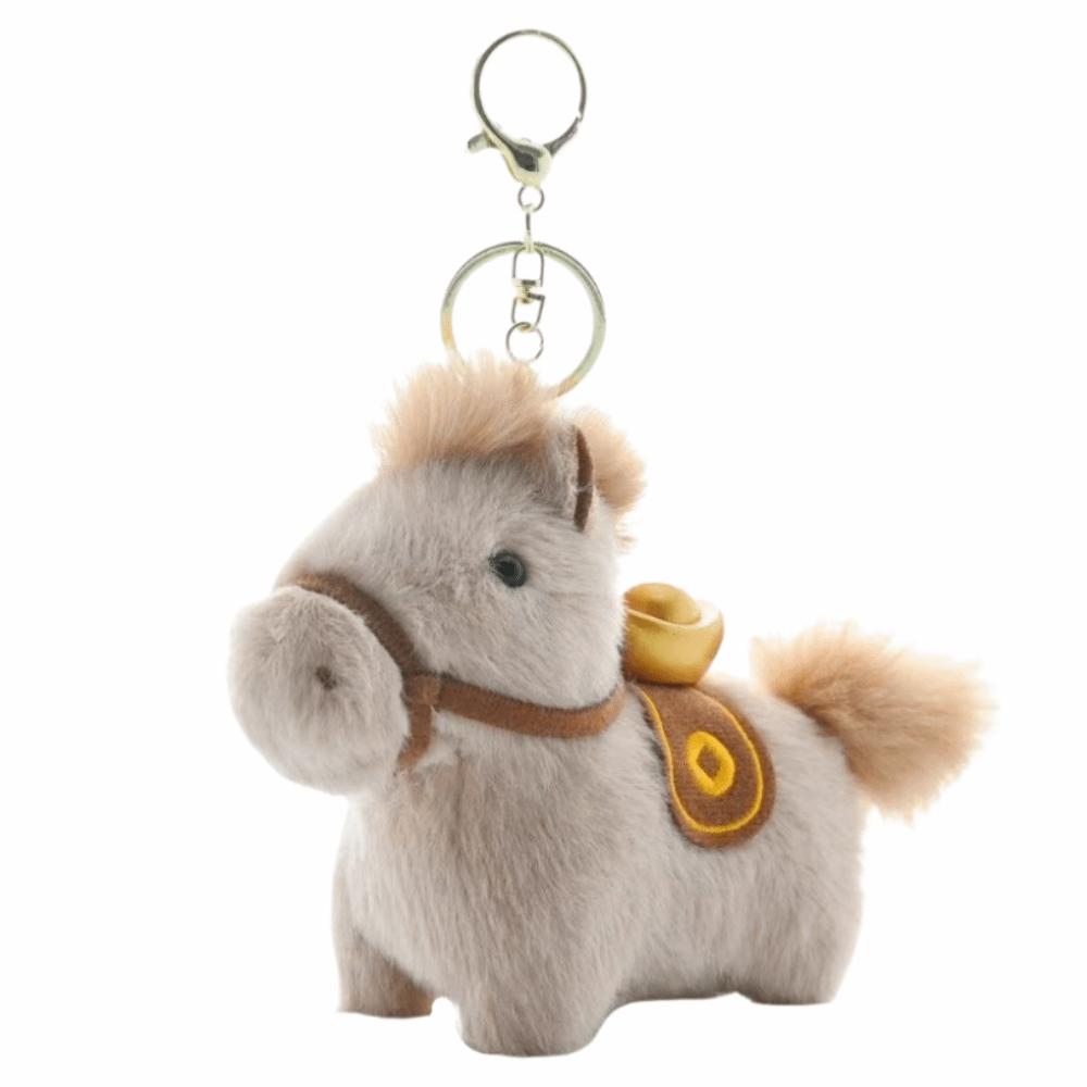 Mascot Dolls Yuanbao Pony Pendant Cute Stuffed Animal Keyring Plush Horse Keychain  Year of Horse