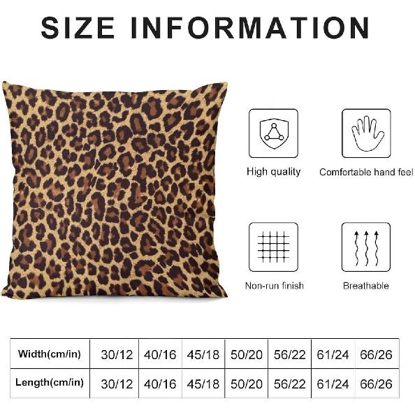 Cheetah Leopard Brown Decorative Throw Pillow Covers 18x18 Inch Farmhouse Cushion Cover Plush Pillow Case for Couch Sofa Bed Outdoor Home Decor