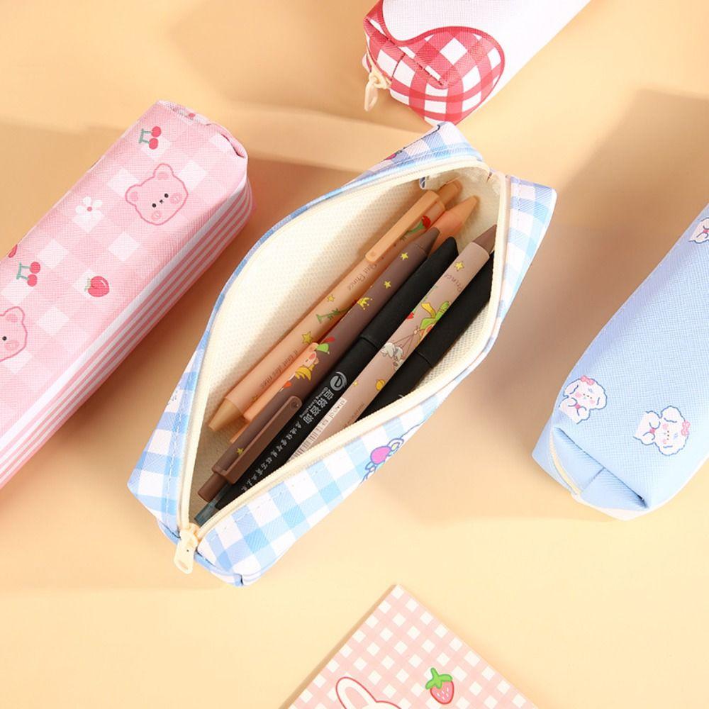 Waterproof Pencil Case PU Leather Stationery Bag Multi Functional Pencil Box  Students