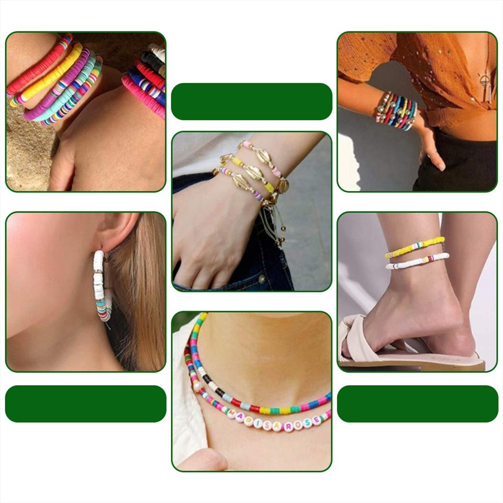 3600pcs Clay Beads Set 18 Color 6mm Flat Round Clay Beads DIY Letter Beads Kit Hand-made Clay Spacer Beads Jewelry Making Kit