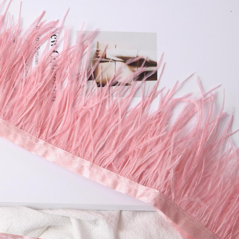 Платье из страусиных перьев 8-10 см, модное украшение, ткань с перьями и кисточками, аксессуары для одежды 