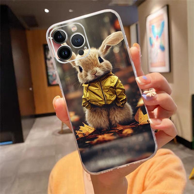 Phone Case For iphone 17 Pro Max Air 16 15 14 13 Pro Max 15 16 Pro 15Plus Rabbit Bunny Animal Shell Case Funda