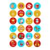 Merry Christmas Gift Stickers Advent Calendar Number Paper Stickers Gift Packaging Labels Decor Greeting Album Lable Stickers
