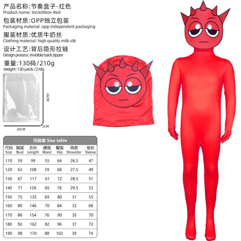 Incredibox Sprunki Orange Jumpsuit Cosplay Costume Kids Teens Halloween Party Role Play Outfit